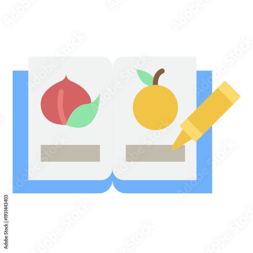 Fruit Recipe Book with Highlighted Orange