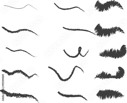 Hand-Drawn Charcoal Texture Pack: Artistic Vector Strokes