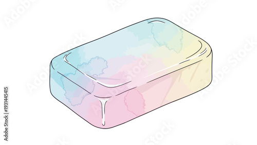 Pastel soap bar with watercolor texture