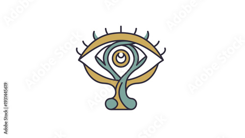Abstract eye symbol with modern graphic design and visionary concept