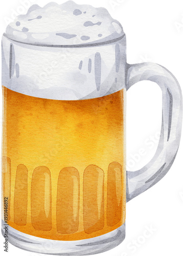 Canvas Print watercolor lager beer
