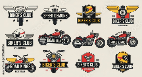 Motorcycle Club Logos and Emblems Collection.