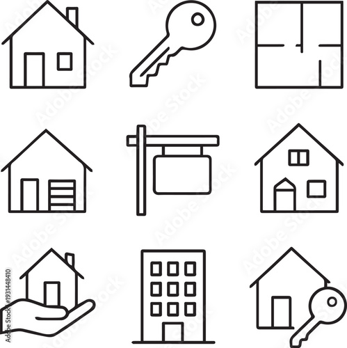 Real Estate Line Icons