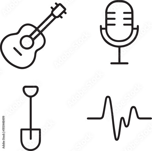 Music and Audio Line Icons