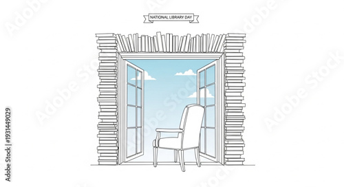 Open Doorway with Sky View.