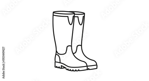 Pair of Rain Boots Illustration.