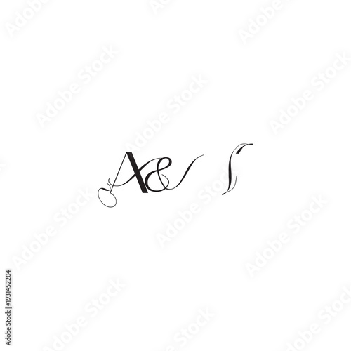 caligraphic style monogram luxury elegant logo design AI wedding initial concept letter