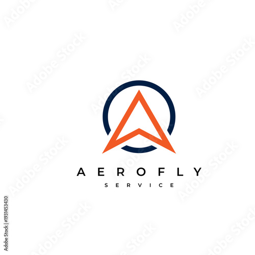 letter a with Airplane logo icon design vector design template inspiration