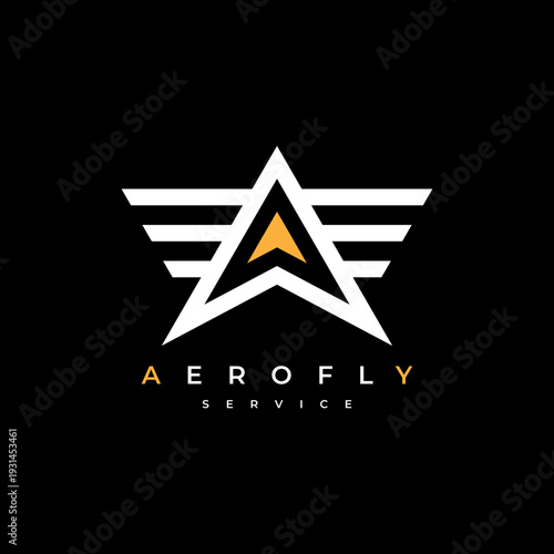 Letter A Shield Wings Logo . Wings Logo abstract design vector template Wings Logo.Aircraft Logo icon.Linear Flying Airlines Logotype. 
