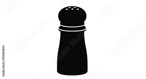 Simple black pepper shaker graphic a stark visual silhouette