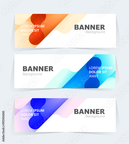Geometric banner design with vector presentation template.