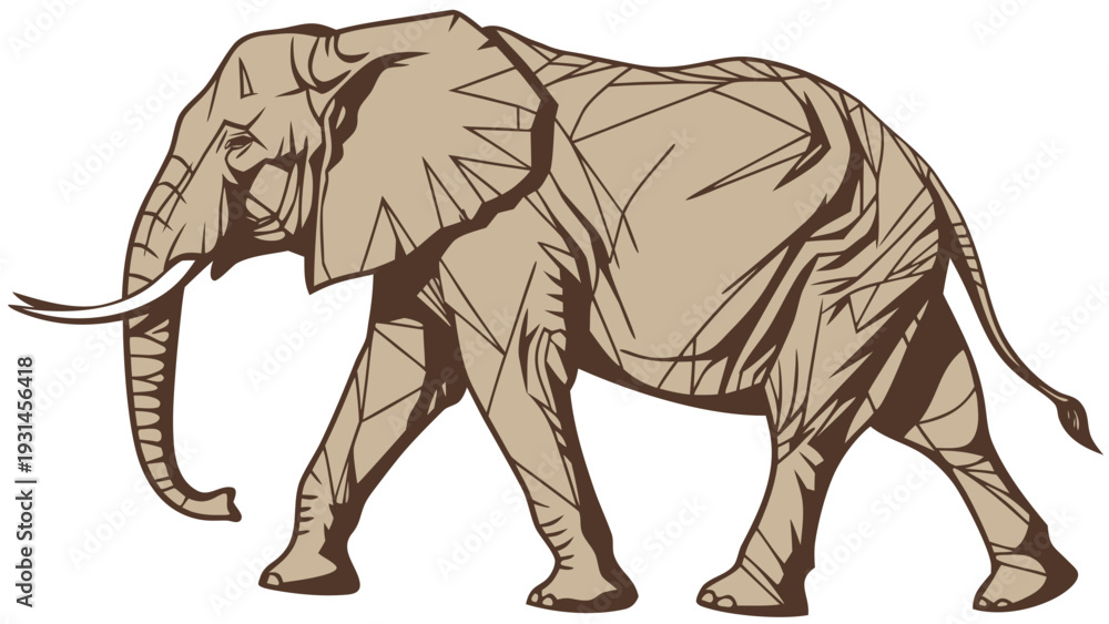 Fototapeta premium Majestic African Elephant Walking Gracefully.