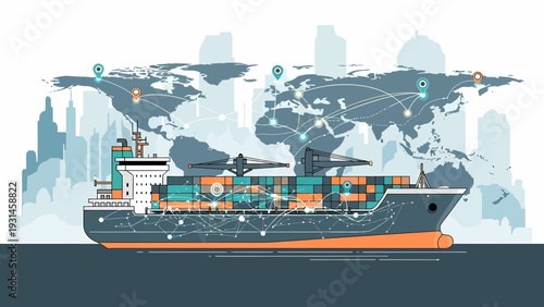 Cargo Ship Transporting Goods Across the World.