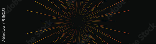 Abstract Light star fractal Banner wide landscape design celebration fireworks galaxy explosion on black background festival colorful party new year EPS 10