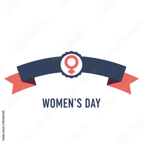 Womens Day Banner with Female Symbol.