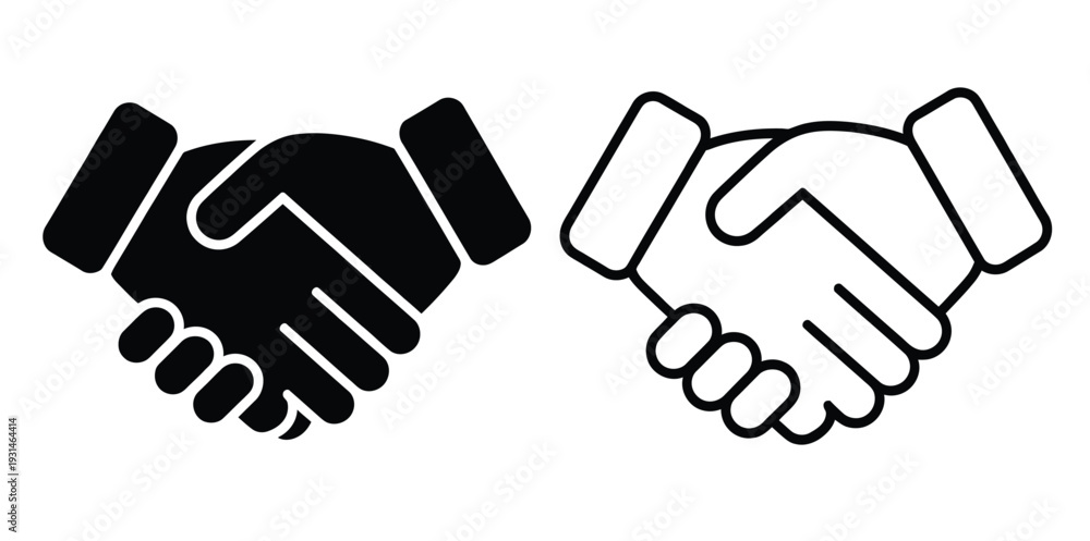 Fototapeta premium Deal cooperation handshake graphic isolated on white