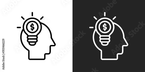 Imagination Icon In Black And White Glyph Style