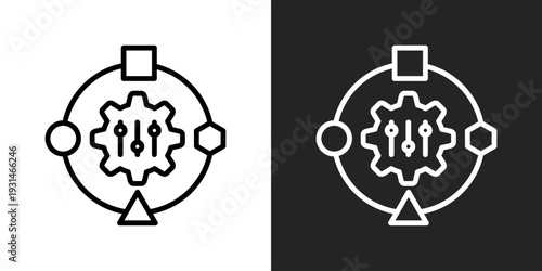 Adapt Icon In Black And White Glyph Style