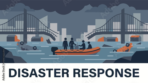 Flood Disaster Response and Rescue Operations in Submerged City