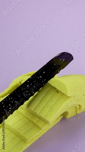 
Very Satisfying and Relaxing Kinetic Sand ASMR video. Cutting anti stress macro close up colorful Kinetic Sand with a Knife. ASMR sounds.
