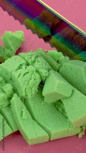 
Very Satisfying and Relaxing Kinetic Sand ASMR video. Cutting anti stress macro close up colorful Kinetic Sand with a Knife. ASMR sounds.
