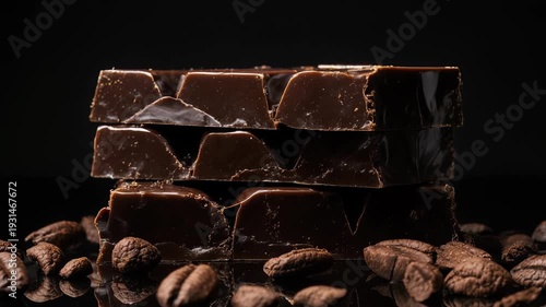 Dark Chocolate Bars with Coffee Beans.