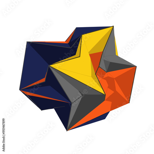 Dented geometric mesh design with vibrant colors isolated on white background