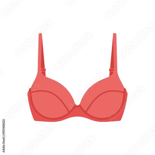 Red underwire bra with adjustable straps, isolated on a clean white background, showcasing its sleek design and supportive structure
