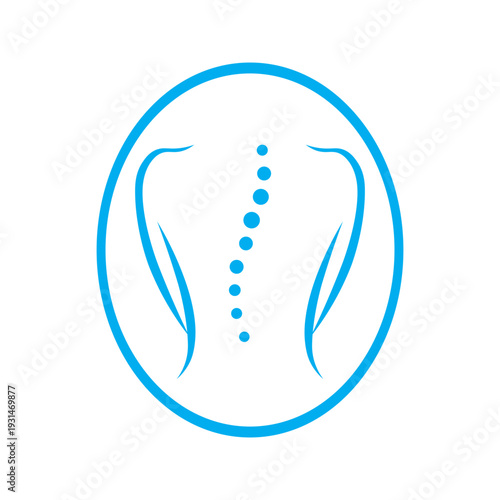 graphic logo representing spinal care, chiropractic services, or a diagnostic symbol for the human back