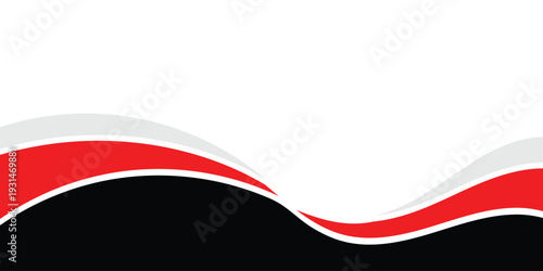 abstract modern black red wave shape background graphic design banner template.