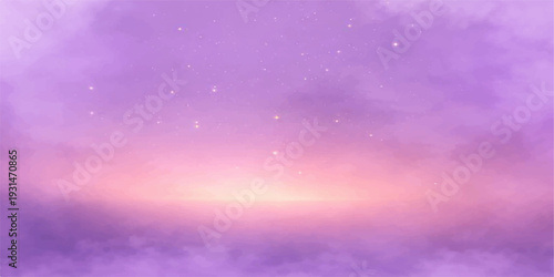Abstract purple and pink sky background featuring beautiful clouds and bright sunlight for a colorful summer atmosphere