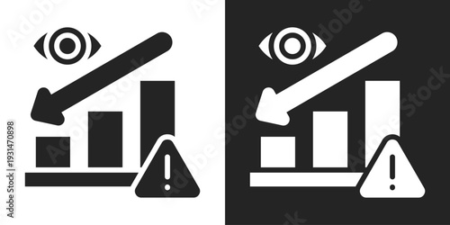 Threat Icon In Black And White Glyph Style