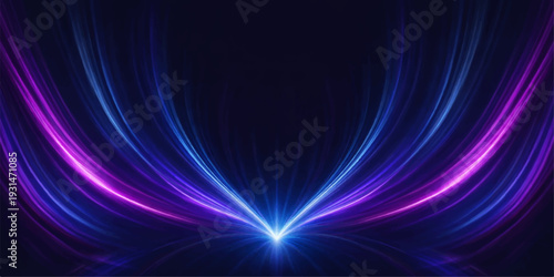 An abstract purple and blue fractal background features glowing waves of light and flowing lines in a futuristic motion design texture for an artistic wallpaper backdrop