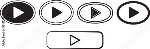 Play button icons in various shapes and sizes