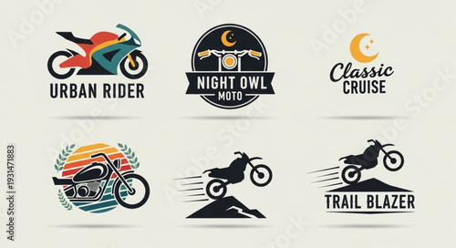 Collection of Motorcycle Logos and Emblems.