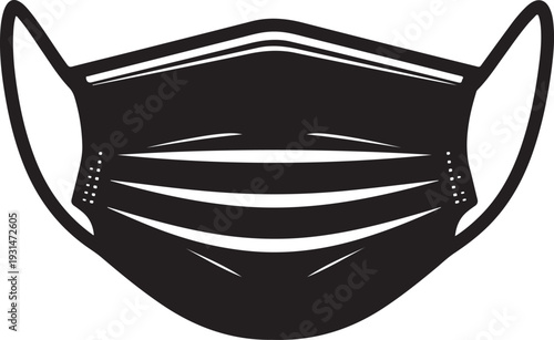 Protective Medical Face Mask Icon Vector Illustration for Safety and Healthcare
