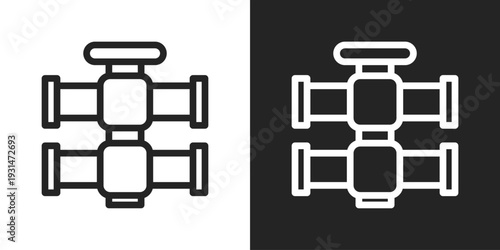 Pipeline Icon In Black And White Line Style