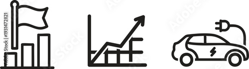Business Growth and Analytics Line Icon Set