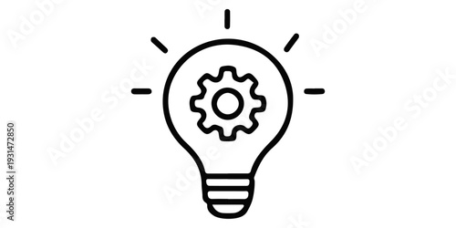 A creative light bulb icon symbolizes a bright business idea and innovative thinking, representing a vector illustration of electric energy and inspiration on a clean white background