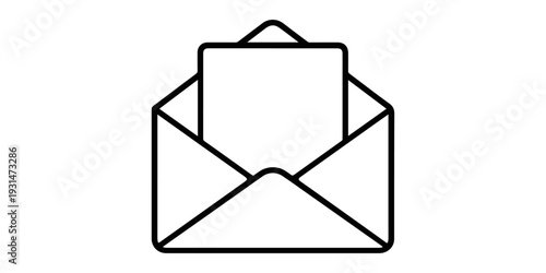 A professional man in a suit uses a laptop to send a business email message, illustrated by a black and white envelope icon representing paper correspondence and modern web communication