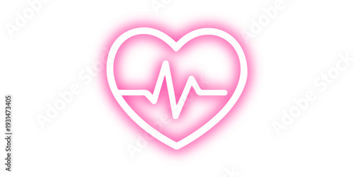 A medical vector illustration of a heart and heartbeat symbol featuring an ECG cardiogram line to represent health, love, and life through a professional cardiology pulse monitor icon