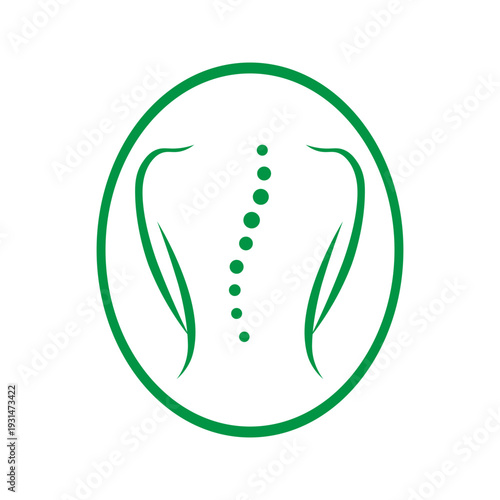 graphic logo representing spinal care, chiropractic services, or a diagnostic symbol for the human back