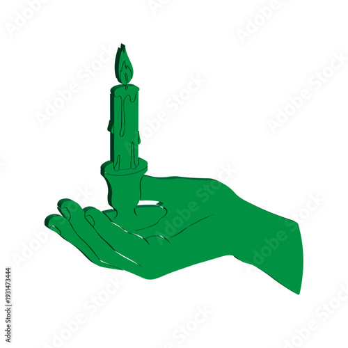 a silhouette of a hand holding a lit candle, usually used as a symbol of hope, faith, prayer, or remembrance
