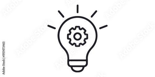 A creative light bulb idea concept featuring a bright lamp icon and vector illustration symbolizes business innovation, electric energy, and inspiration for a modern technology design