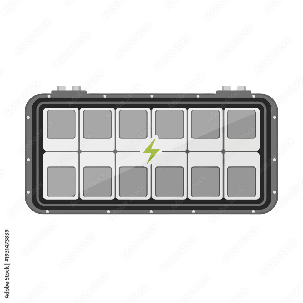 Obraz premium Battery pack with cells and charging indicator.
