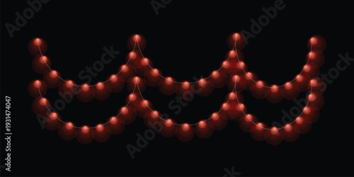 Set of red beads vector