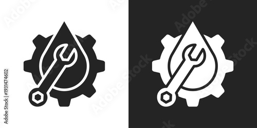 Maintenance Icon In Black And White Glyph Style