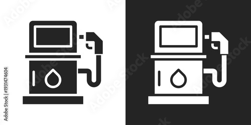 Petrol Icon In Black And White Glyph Style