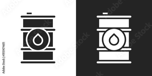 Barrel Icon In Black And White Glyph Style