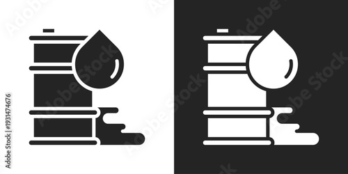 Dippel Oil Icon In Black And White Glyph Style